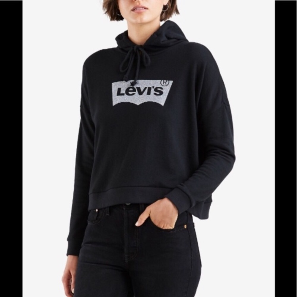 Levi's Black Hoodie with Silver Logo
